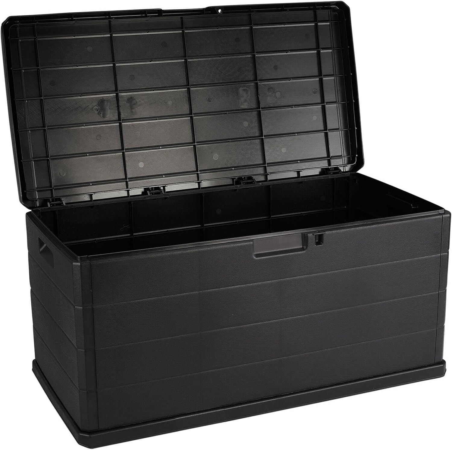 URBN GARDEN 350L Heavy Duty Plastic Garden Storage Box, Huge Capacity Patio Outdoor Container with Lockable Lid, Handles & Wheels, Weather Resistant Shed for Tools, Cushions, Accessories, Anthracite