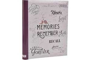ARPAN Large Self Adhesive Photo Album Hold Various Sized Picture Up to A4 Size 20/Sheets 40/Sides (Memories Purple)