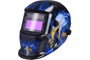 Nuzamas ad energia solare saldatore auto-oscurante maschera saldatura protezione per il viso per ARC TIG MIG grinding taglio al plasma con paralume regolabile gamma DIN4/9-13 UV/IV Blue Eagle