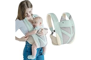 SERAPHY Porte Bébé Naissance, Porte Bebe Physiologique, Coton Léger et Respirant, Taille Réglable Charge Maximale 20KG, Idéal pour les Nourrissons de 3-36 Mois Bleu