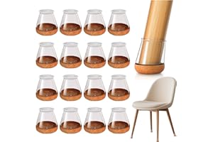 OCONDA 24 Piezas Protector Patas Sillas Redondas, Fieltro Sillas Patas Silicona, Protector Patas Muebles, Antirrayaduras, Protege Los Suelos Reduce El Ruído, Transparente Round S Fit:14-20mm