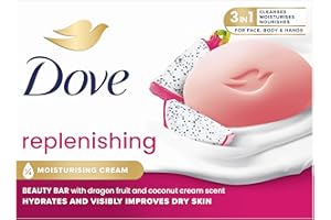Dove Saponetta Beauty Bar, Dragon Fruit, Saponetta Mani, Viso e Corpo, con 1/4 di Crema Idratante, Dermatologicamente Testata, 100% Ingredienti Idratanti di Origine Naturale, 90ml