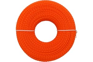 COSY GARDEN TOOLS Fil Debroussailleuse 2.4mm Renforce 123m Premium Nylon Torsadés Fil Coupe Bordure Fil pour Debroussailleuse Orange De Qualité Commerciale Universel Convenant à De Nombreux Modèles De Coupe-Bordures