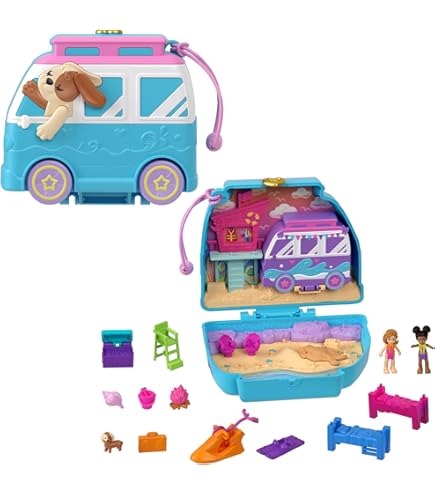 Polly Pocket 2 Voitures Dont Une Transformable Hélicoptère Avec Un Personnage Et Accessoires