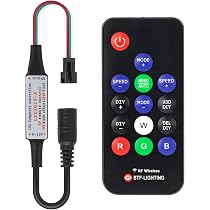 21-Key RGB LED Strip RF Remote Controller – DC 5-12V, For WS2811 WS2812B, IP65