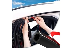 Jobon Auto Türdichtung Selbstklebend Gummi - 6.1M D-förmige, Schallschutz & Wasserdicht Universal Gummidichtung Autotür für PKW, Transporter, Oldtimer (15 * 15mm, Schwarz)