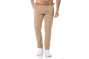 Redbridge Spodnie z paskiem, spodnie chinosy, męskie spodnie rekreacyjne, biznesowe