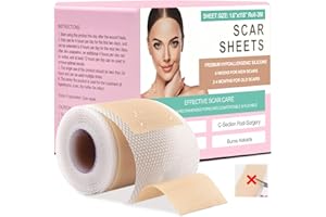 Grunda Silikon Narbenpflaster vorgeschnitten, 4cmx3M wiederverwendbar Silikonpflaster für Narben, Silicone Scar Sheets, Narbenroller Narbenpflege für C-Sektion, Operationen, Verbrennungen, Keloid