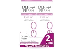 Dermafresh Ipersudorazione, Deodorante Attivo Roll On, Antitraspirante, 2 Deodoranti da 75 ml