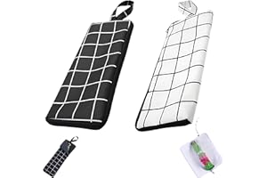 YANJIY Lot de 2 Housse Pour Parapluie, Sac De Rangement Pour Parapluie, Housse De Parapluie Imperméable Pliant, Pochette Portable Réutilisable Pour Parapluie Mouillé - Noir-Blanc à carreaux 38 x 12,5 cm