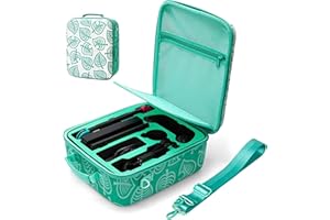 Étui pour Nintendo Switch [New Leaf Crossing] LYCEBELL Housse Sacoche de Transport à Coque Rigide Anti Choc pour Console Switch, Dock, Manette Pro, 21 Emplacements pour Cartes de Jeu - Vert