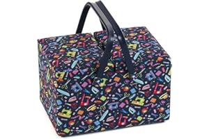 Hobby Gift Nähkästchen, groß, rechteckig, Doppeldeckel, Mini-Nähmaschinen