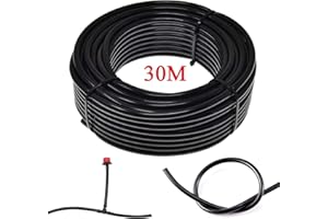ELEPURE Tubo Irrigazione a Goccia 30 Metri 4/7mm Manichetta Giardino in Polietilene con Ala Gocciolante, per Orto/Serra/Prati