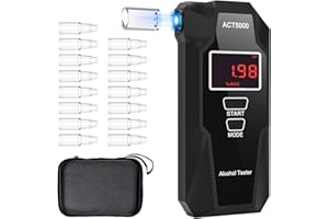 ‎SWETFELA Swetfela Elektrochemischer Alkoholtester mit 15 Mundstücken & Tragetasche - UK Brennstoffzellen-Sensor Professioneller Atemalkoholmessgerät, Digitales LCD Messgerät, 50 Speicherplätzen