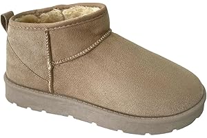 sole london LADIES FLAT WARM WOMENS WINTER FAUX FUR LINED ANKLE SHOES BOOTS