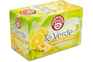 Pompadour Té Verde Jengibre y Naranja - 20 Bolsitas