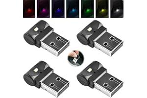 YOUNLEN 4 Pezzi Luce Ambientale Interna Per Auto A LED USB,MiNi Luce Notturna A LED Portatile [7 Colori Regolabili],Interfaccia USB Plug In, Set Di Luci Ambientali Per Bagagliaio