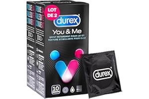 Durex YOU & ME - 20 Préservatifs - Retardant et Stimulant - Lot de 2 x 10 pièces