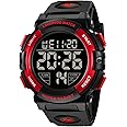 A ALPS Mens Digital Watch - Sports Military Watches 50M Waterproof Outdoor Chronograph Military Wrist Watches for Men with LED Back Light/Alarm/Date/Shockproof