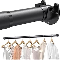 Tringle à Vêtements Extensible Blanche - De 40 Cm à 2,12 M, Avec Supports En U Pour Fixation Murale - 11