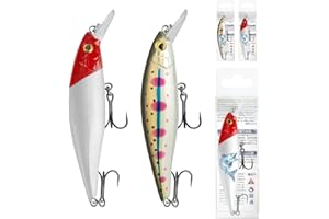 Nelxsene Set wobbler per luccioperca persico trota luccio pesca floating Minnow Lure,Artificial Hard Bait Fishing Lure,80 mm12 g Wobler Crankbait Twitchbait accessori da pesca