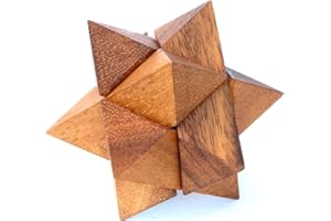 LOGICA GIOCHI Art. Octocedron Mini - Rompicapo 3D ad Incastro in Legno - Difficoltà 3/6 Difficile - Serie da Collezione Leonardo da Vinci