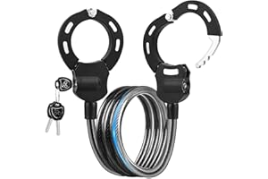 GuKKK Antivol Trotinette Electrique, 158CM Antivol Velo, Câble Antivol à Clés avec Menotte, 1.46KG Serrure de Haute Sécurité Cadenas Trottinette Électrique pour Poussettes, Trottinettes, Vélos