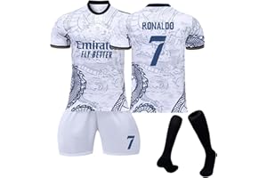 PANGKII Messi Football Kit Ronaldo Football Kit Home and Away Match Football Jersey Tracksuit Shirts Shorts and Socks Set for Kids and Men