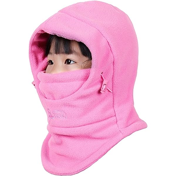 Veste Cagoule Enfant à Capuche pour Garcon et Fille Sweat Zippé Balaclava avec Masque Facial Hoodie Ninja Uni Manches Longues Manteau Coupe Vent Fantaisie Athlétique Streetwear Décontracté Hiver Chaud