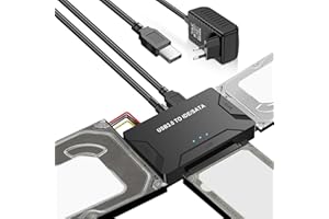Pixelure 5Gbps IDE USB Adapter,USB3.0 zu IDE/SATA Festplatte Adapter Für 2,5/3,5 Zoll HDD/SSD FestplatteAdapter Konverter SATA UsbAdapter Für Windows/MacOS/Linux Mit 12V/2A Netzteil,USBKabel,SATAKabel