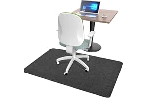 Placoot Unterlage Schreibtischstuhl 140X90cm Bodenschutzmatte Bürostuhl Teppich Unterlage-Kratzfest für Parkett und Hartböden Bürostuhl Unterlage für Stühle Hohe Dichte Anti-Silp Dark Black