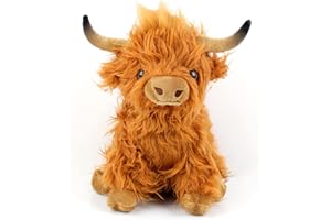 DAWRIS Highland Cow Soft Toy pluszowa zabawka, krowa góralska, pluszowa krowa góralska, przytulanka, realistyczna miękka zabawka na farmie, wołowina góralska, realistyczna szkocka bydło góralskie
