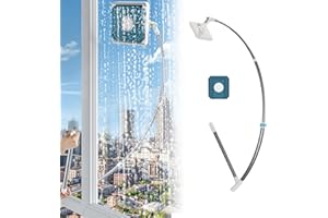 XUEYEGONGJI Herramienta de limpiador de ventana exterior, limpiador de ventanas extensible 2 en 1 con cabezal giratorio de 360 ​​°, limpiador al aire libre extraíble, limpiador de ventanas de doble cara