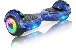 SISIGAD Hoverboard Self Balancing Scooter 6.5" Two-Wheel Self Balancing Hoverboard with Bluetooth Speaker and LED Lights Electric Scooter for Adult Kids Gift