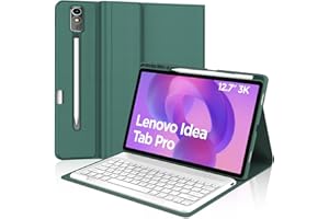 FOGARI Teclado Lenovo Idea Tab Pro 12.7" 2025, Funda Teclado para Lenovo Idea Tab Pro 12.7" 2025, Español Ñ Teclado Bluetooth Desmontable para Tablet Lenovo Idea Tab Pro, Verde Oscuro