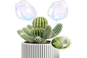 SL-JIJI Premium Glass Plant Watering Bulbs - Automatic Self-Watering Globes for Indoor & Outdoor - Decorative Watering Dripper Devices for Hanging Baskets, Terrariums & Succulents (2, Dripper-tulip B)