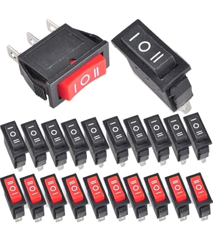 Interruttore A Bilanciere Marino MXUTEUK - 3 Pezzi Con Luce Rossa, 4 Pin DPST 250V/6A - Foto 11