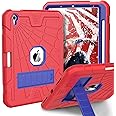 Herize iPad Air 5/4 Case Cover with Pencil Holder 2022/2020 | iPad Air 5th Generation Case for Kids | iPad Air 10.9 Case with Stand | Heavy Duty Rugged Case Cover for iPad 10.9 inch Red+Blue