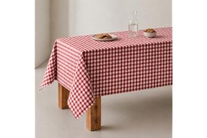 GAMUSI Fläcksäker bordsduk touch rektangulär duk Vichy ruta, vattentät bomull, 140 x 100 cm färg