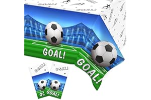 Heboland 2 Pezzi Tovaglia Compleanno Calcio, Decorazioni per Tovaglie per Feste di Compleanno Calcio 274 x 137cm Tovaglia Plastica Monouso Decorazione a Tema Tovaglia Calcio Compleanno Bimbo