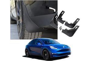 SXCY Lot de 4 garde-boues de voiture pour Tesla Model Y 2021 2022 2023 Kit de protection anti-éclaboussures avant arrière Mudguard Fender Noir Accessoires