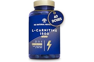L Carnitine Naturelle 1500. Brûleur de Graisse. Améliore le Rendement Sportif. Aide à Maigrir. Apporte Résistance et Energie. 120 Capsules Végétal Haute Qualité.UE Certifié VÉGAN N2 Natural Nutrition