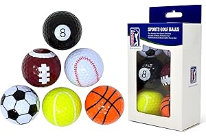 PGA Tour Fun Sport Golf Balls (Set of 6), Unisex, Multicolor