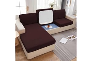 MTHGH Sofa Sitzkissenbezug,Stretch 4/3/2/1 Sitzer/L Form Samt Sofabezug Elastische Couch Kissenbezüge Husse Überzug Bezug Für Sofa Sitzkissen,N-(increase65-95cm) 1-Seater