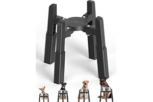 JUNSPOW Support de gamelle pour Chien avec 4 hauteurs Ajustables, gamelle surélevée pour Grands Chiens, Station d'alimentation Stable et antidérapante [Support Uniquement].