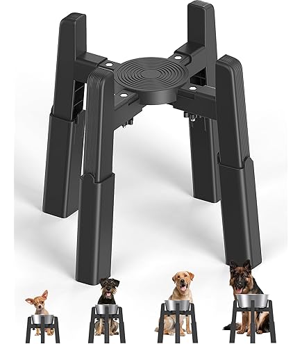Yamazaki 5817 TOWER Pet Food Bowl Stand Single, Black, Steel/Ceramic, 15 x 15.5 x 10 cm