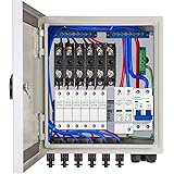 ECO-WORTHY 6 Stringhe PV Combiner Box & 63A Interruttori per Pannello Solare Grid Connect e Off-grid Sistema di Energia Solar