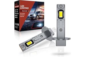 AUXIRACER H1 LED Bombillas, 500% luminosidad 30000LM 6500K, H1 LED Plug and Play 1:1 Tamaño, Para Faros de Coche, Paquete de 2