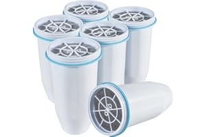 ZEROLIQUID Reemplazo del filtro de agua ZR-017 ZP-010, elimina el 99,9% de plomo, cloro, fluoruro, metales pesados, PFOA/PFOS, libre de BPA, 6 etapas (paquete de 6)