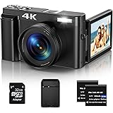 Digital Camera, 4K 48MP Autofocus Video Camera with 32G Card, 2.7'' 180°Flip Screen Vlogging Camera for Youtube 16X Digital Z